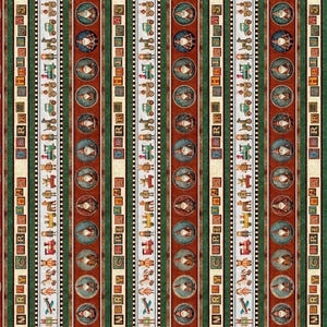Christmas Fabric, Christmas Stripe Fabric, Santa&#39;s Workshop Christmas Collection by QT Holiday Yardage & Fat Quarters Available