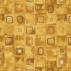 Gold Squares Patch Fabric, Crow-Mazing Collection by Henry Glass Fabrics / Autumn, Fall, Abstract, Halloween, Yardage & Fat Quarter Material