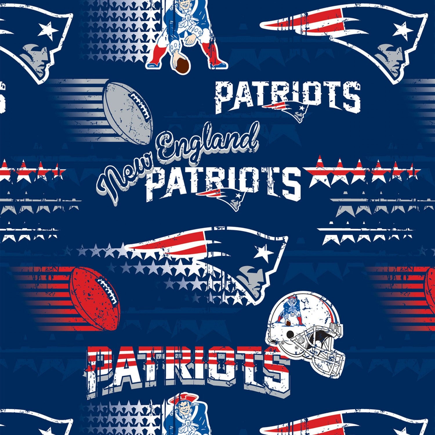 NFL New England Patriots Fabric / Licensed NFL Fabric from Fabric Traditions 58" Wide/ Football Fabric by the yard