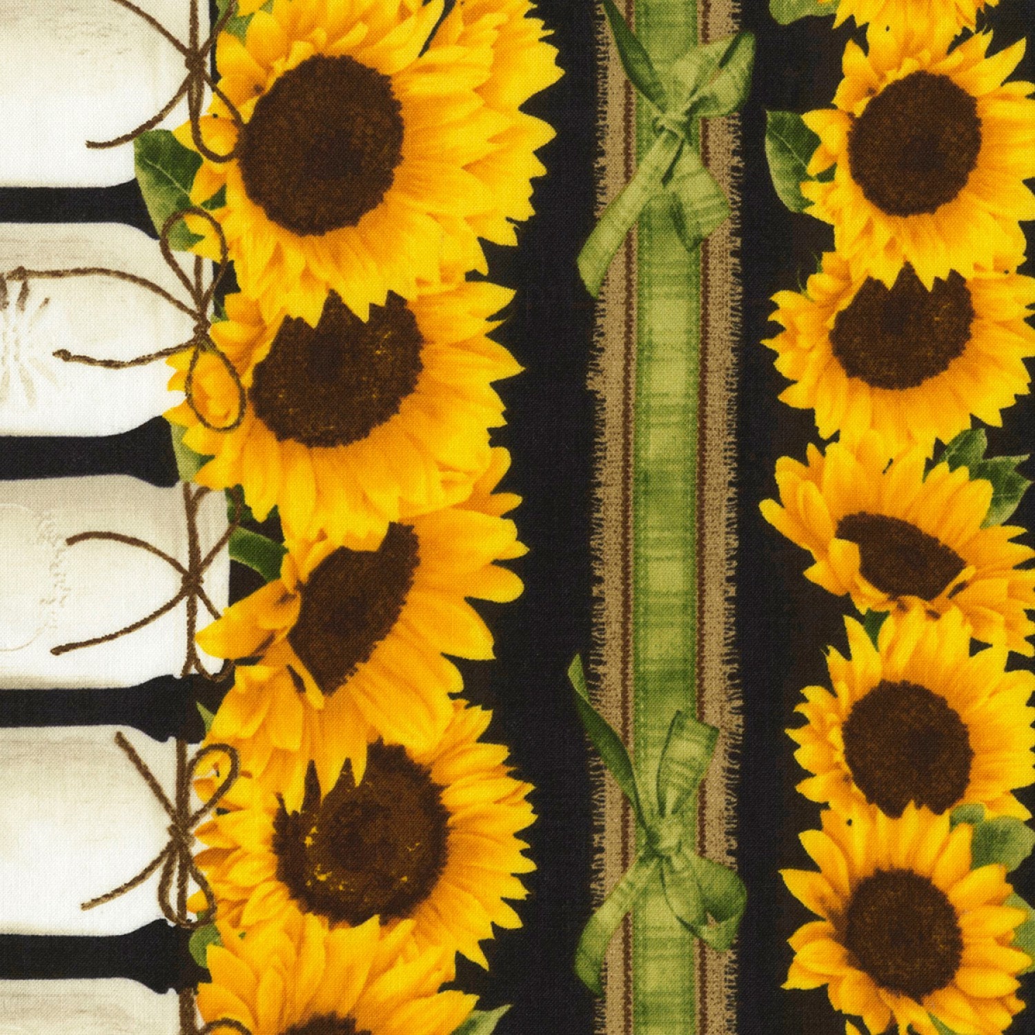pics Sunflower Cotton Fabric By The Yard etsy