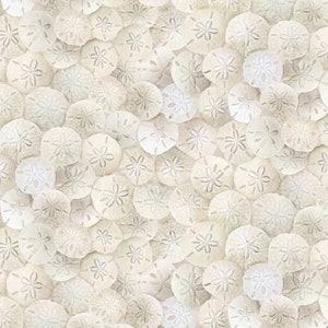 Sand Dollar Fabric Packed Sand Dollars on Beach Beach Water Landscape Yardage and Fat Quarters