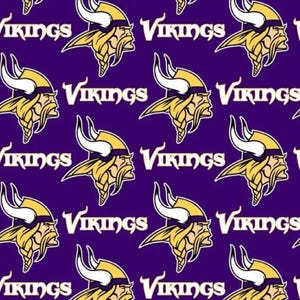 Tessuto NFL Minnesota Vikings / Tessuto NFL con licenza di Fabric Traditions 58" di larghezza / Tessuto da football tagliato su misura