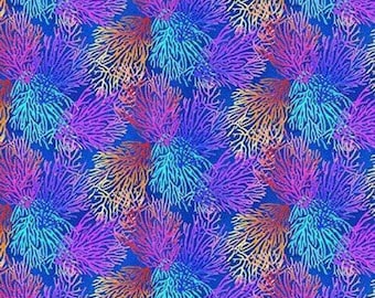 Ocean Coral,  Coral Reef Fabric / Coral Reef Fabric by the yard / The Reef from StudioE Fabrics Yardage & Fat Quarters Available