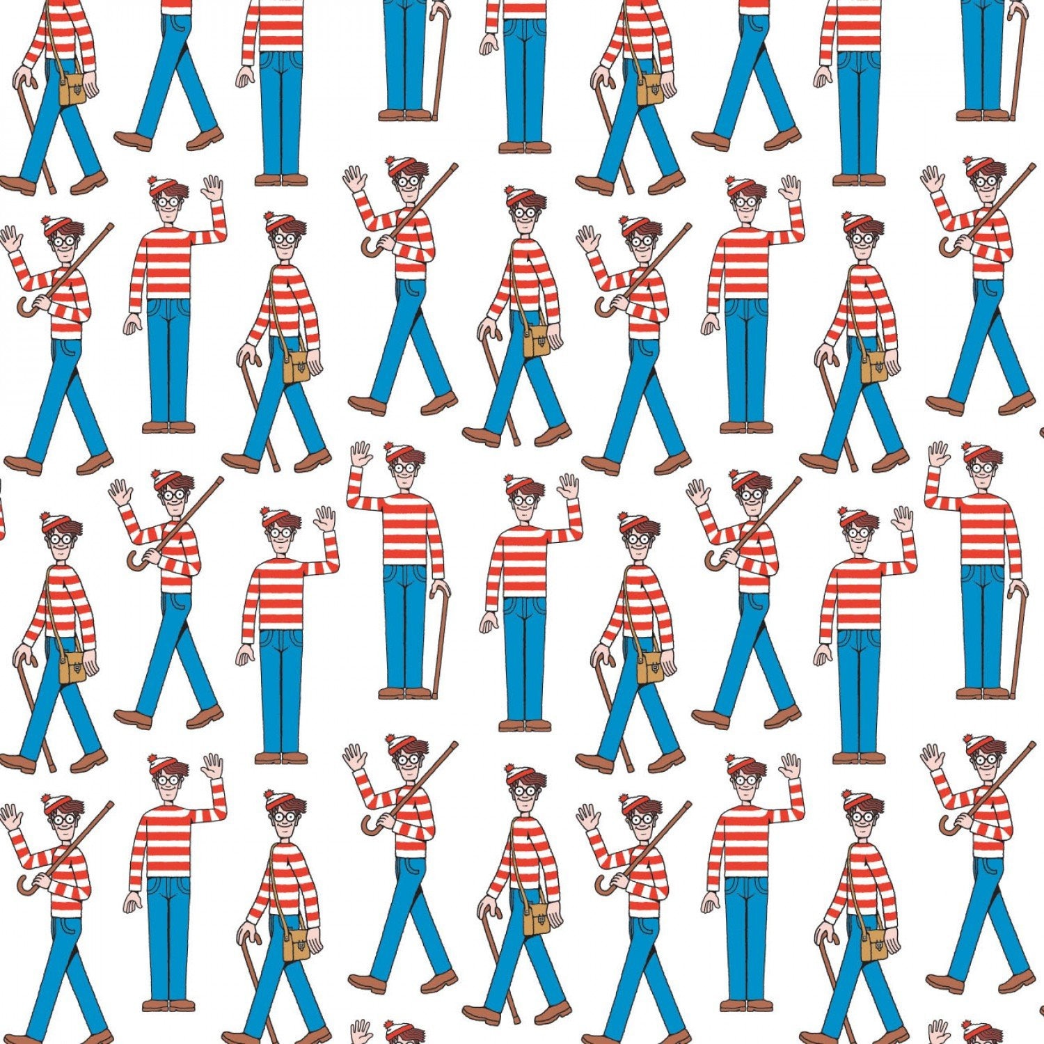 Where's Waldo Fabric / Where's Waldo Crowd on White Etsy Australia