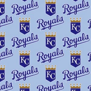Kansas City Royals  MLB Fabric / Major League Baseball Fabric by Fabric Traditions / Baseball Fabric Yardage 58&quot; Wide Cotton, Fat Quarters