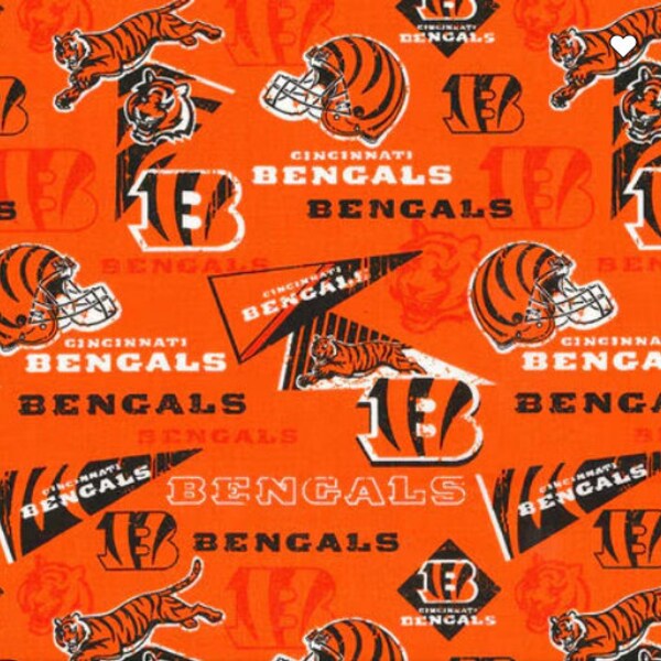 NFL Cincinnati Bengals Fabric / Licensed NFL Fabric from Fabric Traditions / Football Fabric by the yard