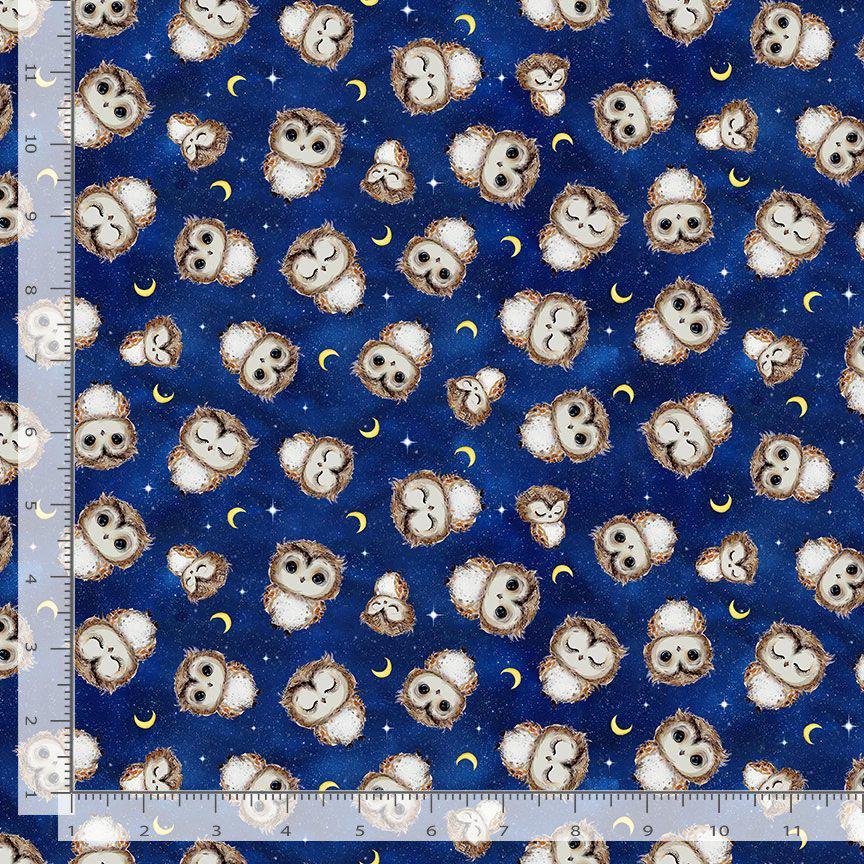 Tossed Owls and Moons Fabric, I Love You To The Moon & Back / Owl Always Love You Collection by 
