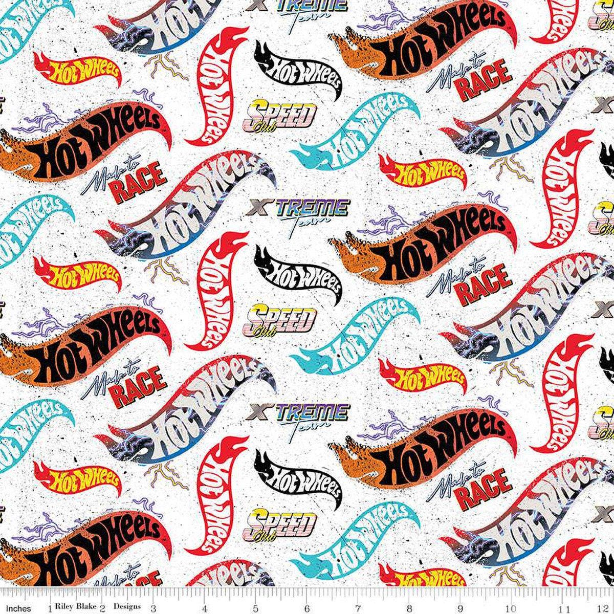 Hot Wheels Stoff Schüttgut, Logo Toss Made toRace Kollektion Hot Wheels von Riley Blake Fat Quarters & Meterware erhältlich