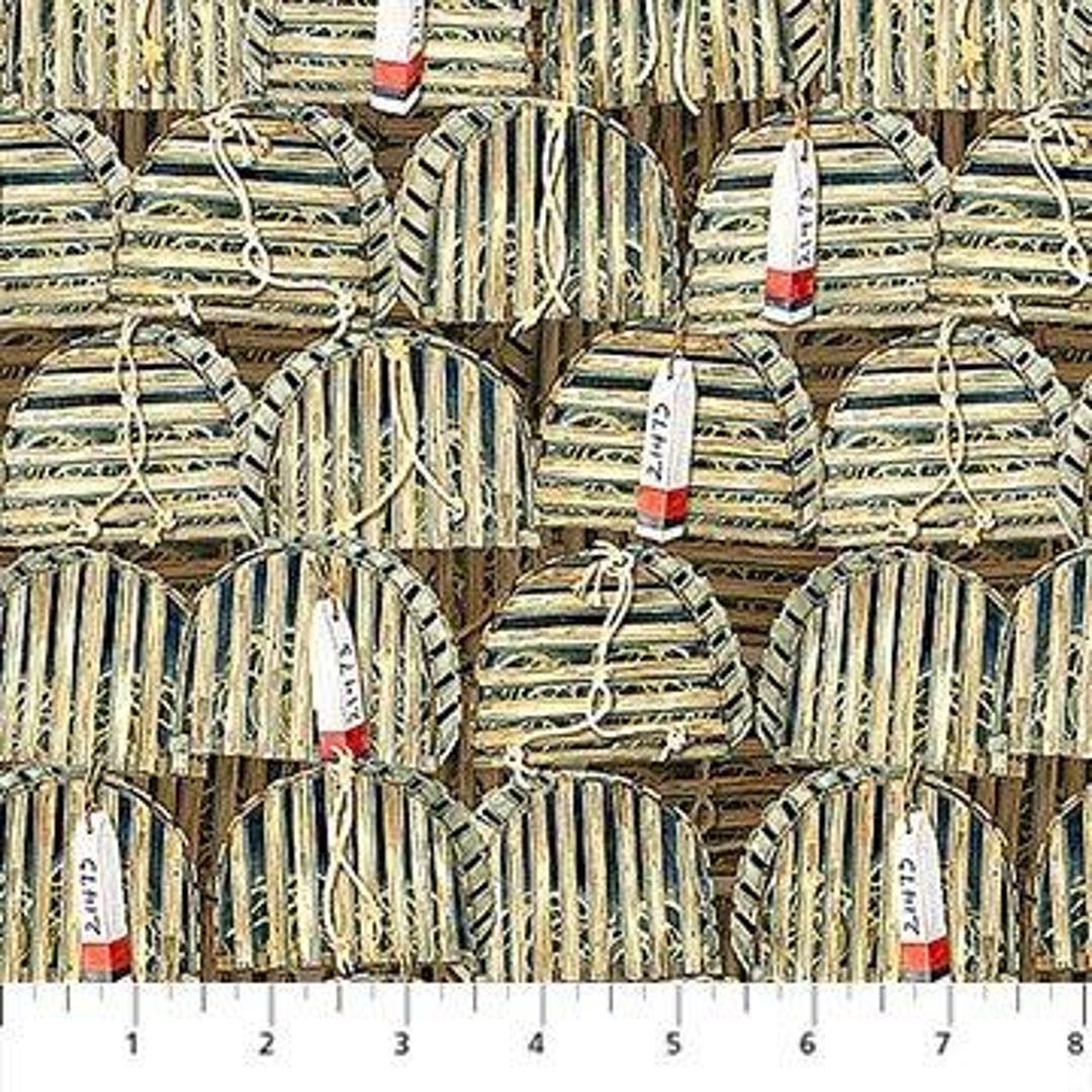 Lobster Pots Fabric, Food Fabric / Northcott Fabrics