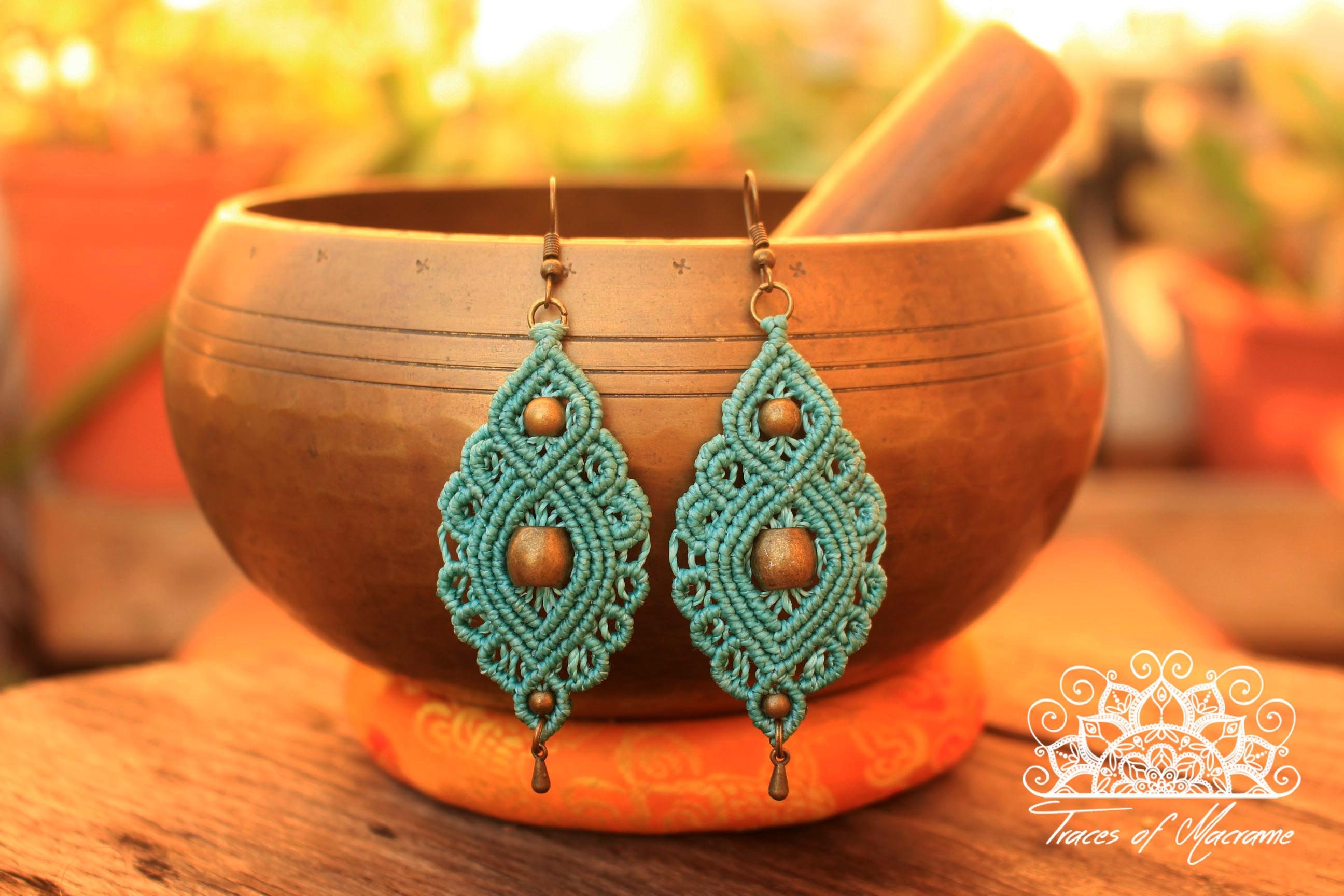 Macrame earrings for sale deals