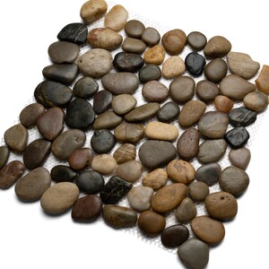 CNK Tile Natural Stone Polished Cobblestone Pebble Tile 12” X 12” River ...