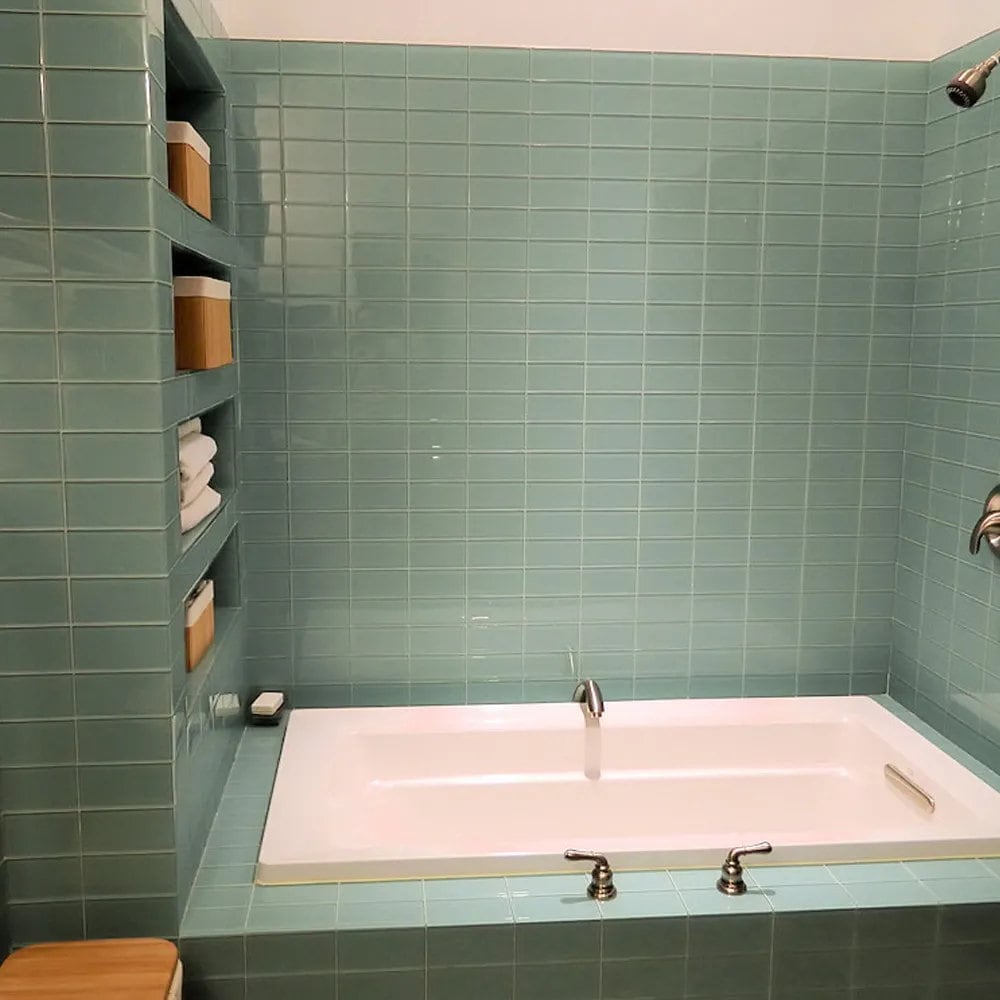 Carrelage Métro Adhésif Verre Vert Clair - 3x6 Pouces - Cuisine Salle De Bain - 5 Pieds Carrés