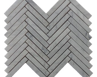 Carrara Small Chevron Mosaic Tile