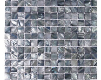 CNK Tile Dolphin Gray Pearl Shell Tile 12&quot; X 12&quot; Iridescent Mosaic Sheet for Wall or Floor 1 Sq.ft. Bathroom Kitchen and Backsplash Accent
