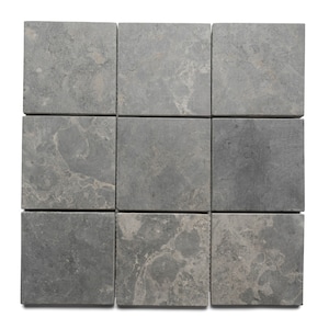 CNK Tile Handmade Light Grey Stone Mosaic Tile - 1 Sq. Ft. for Showers Floors Backsplashes & More - Eco-Friendly Pebble Tile - 4&quot; x 4&quot;