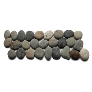 CNK Tile Handmade Grey Standing Mosaic Tile Natural Stone Pebbles Eco-Friendly Adhesive Ideal for Wall Décor Backsplashes and Patios