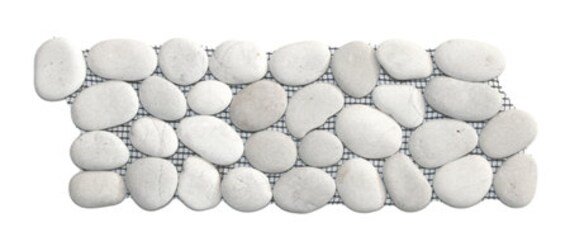 Hand Made Pebble Tile White Pebble Tile Border Etsy