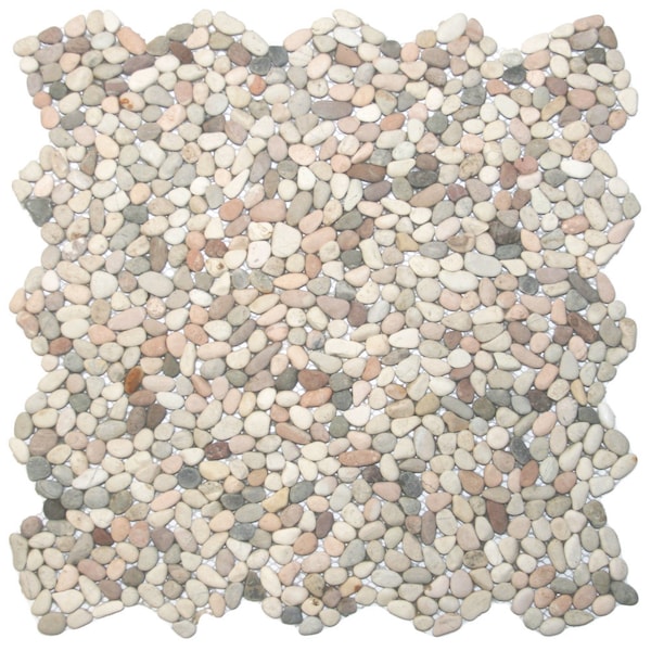 Hand Made Pebble Tile - Mini Island Mix 1 sq. ft. - Use for Mosaics, Showers, Flooring, Backsplashes and More!