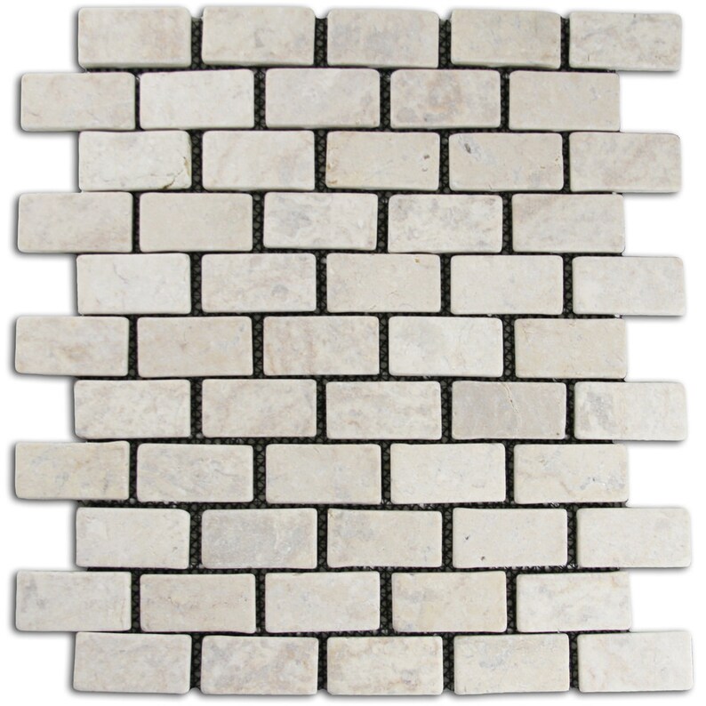 Hand Made Mini Stone Tile Cream Mini Stone Subway Tile 1 sq. ft. Use for Mosaics, Showers, Flooring, Backsplashes and More image 1