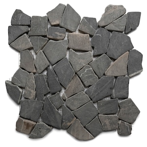 CNK Tile Grey Mosaic Tile 12&quot; X 12&quot; Sheet Durable Ceramic Porcelain Glass Natural Stone for Shower Walls Floors Backsplashes & Accent Walls