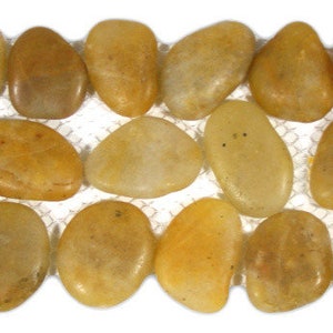 CNK Tile Polished Amber Pebble Tile Border Natural Stone Mosaic for Shower Floor Fireplace Bathroom Patio Indoor Outdoor - 12&quot; x 4&quot;