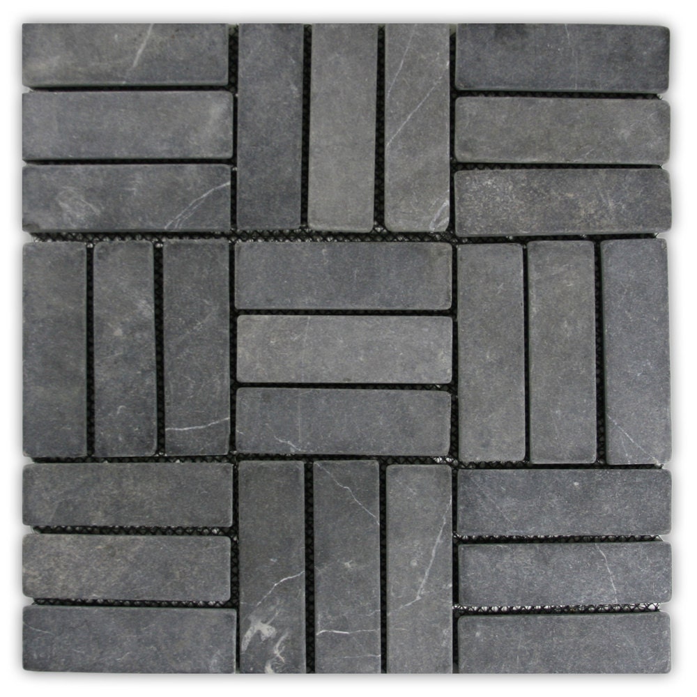 CNK Tile Handmade Mini Stone Tile - Grey Weave 1 sq. ft. Perfect for Mosaics Showers Flooring Backsplashes Patios & More!