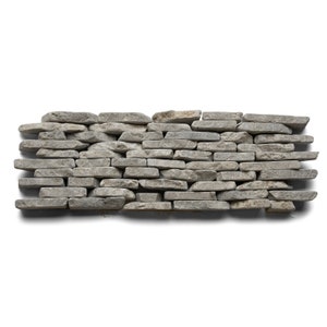 CNK Tile Stone Grey Standing Mosaic Tile - Natural Pebble Tiles for Shower Walls Backsplashes Patios Swimming Pools - Eco-Friendly