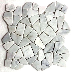 CNK Tile Super White Pebble Stone Mosaic Tile Hand-Sorted Natural River Rock Tiles for Shower Floor Bathroom Walls and Backsplash 12&quot; x 12&quot;