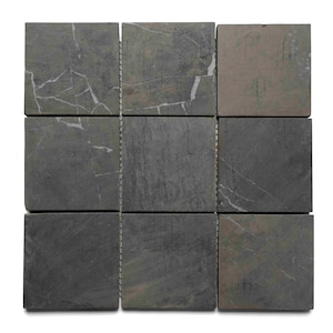 CNK Tile Grey Natural Stone Mosaic Tile Mesh Sheet for Wall Floor Kitchen Bathroom Shower Fireplace Indoor, and Outdoor Use - 12” x 12”