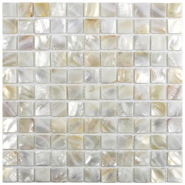 Natural Mother of Pearl Floor Mosaic Tile – Hand-Sorted Square Shell for Backsplashes, Showers