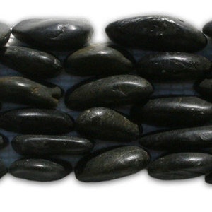 CNK Tile Polished Black Standing Pebble Tile Natural Stone for Showers Bathrooms 4” x 12” Mesh Sheet Eco-Friendly Adhesive Easy Installation