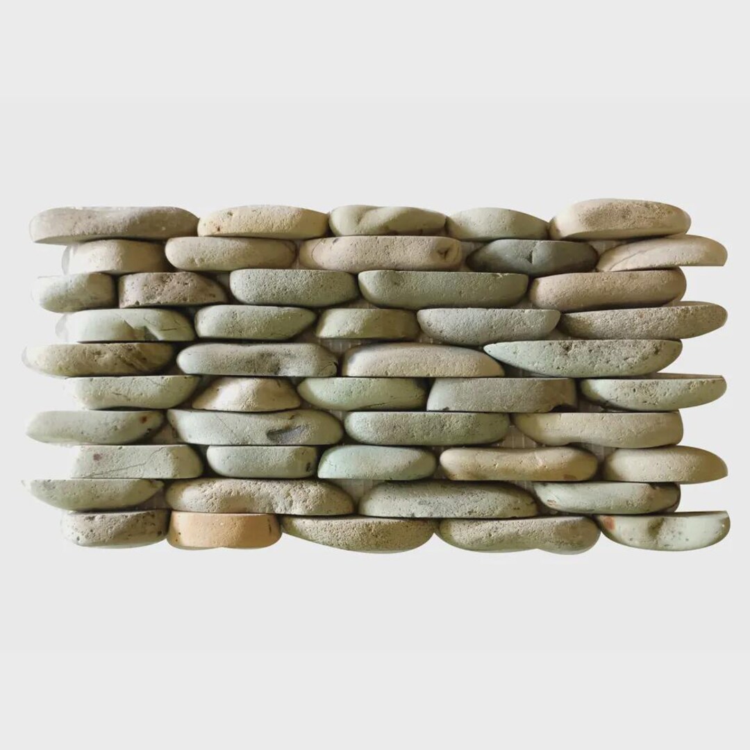 CNK Lovebird Pastel Golden Blue Standing Pebble Decorative Art Stone ...