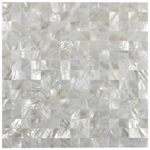 Hand Made Mother of Pearl Tile - White Square Groutless - Use for Mosaics, Showers, Flooring, Backsplashes and More!