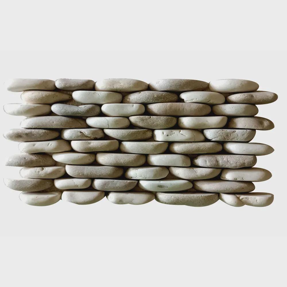 CNK Java Tan, White and Grey Standing Pebble Natural Stone Accent for ...