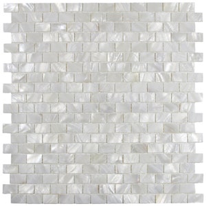 CNK Tile White Brick Pearl Shell Shower Tile - 1 sq.ft for Mosaics Showers Flooring Backsplashes and More! Natural Luxury