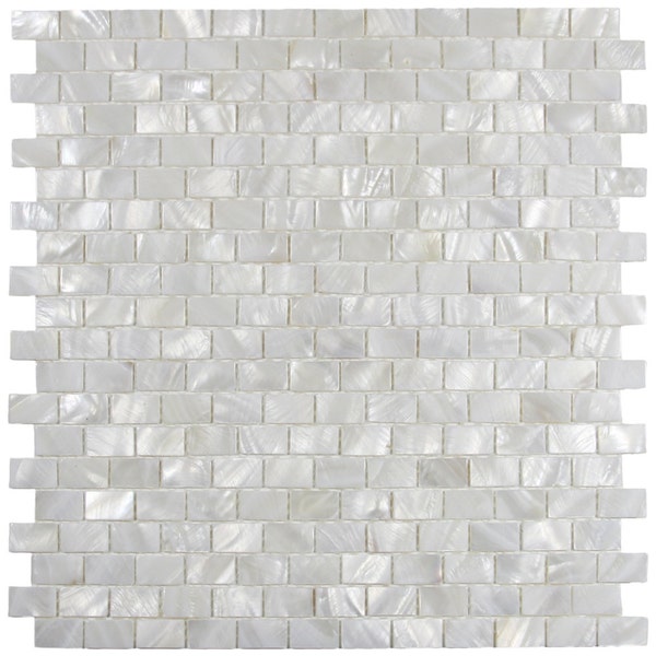 Hand Made Mother of Pearl Tile - White Brick - Use for Mosaics, Showers, Flooring, Backsplashes and More!