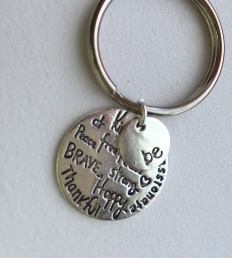 Inspirational Keychain Just BE. Message of Strength - Etsy