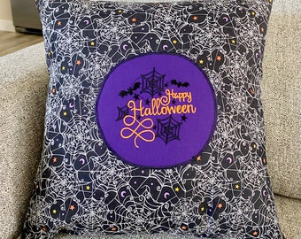 Unique Halloween pillow cover, Unique gift for Halloween, Embroidered Pillow cover for Halloween