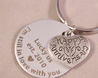 Anniversary gift, Couples keychain, Lucky us keychain, Happy Anniversary, for couples, his and hers gift.