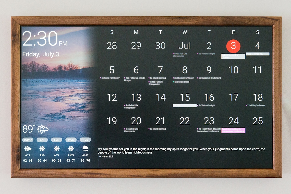 32 Digitale Wandanzeige Smart Screen WiFi Kalender - Etsy.de