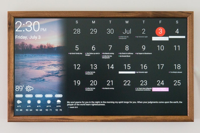 32 Digital Wall Display Smart Screen Wifi Calendar Etsy