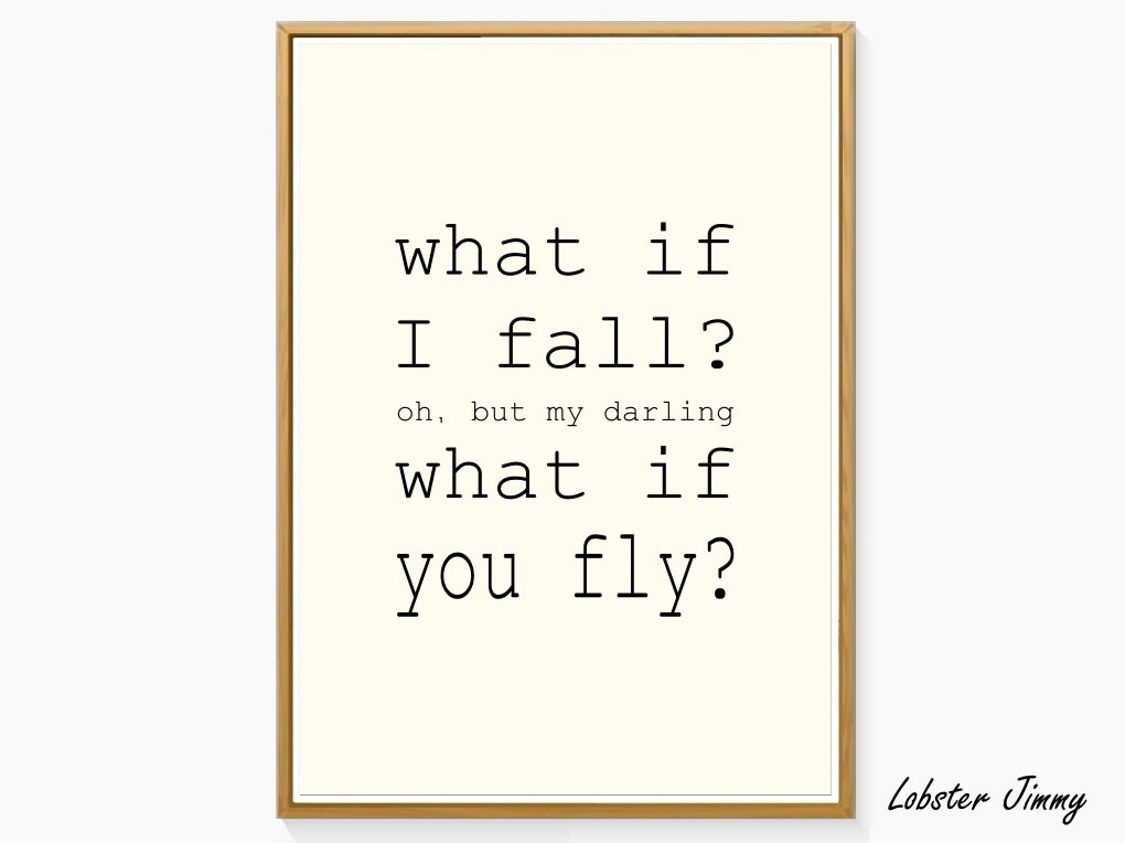 Motivational quote What if I Fall Typography Art Instant | Etsy