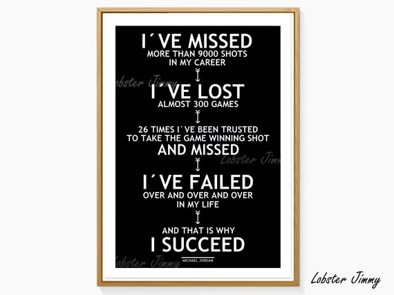 Michael Jordan Quote Motivational Wall Art Instant Download | Etsy