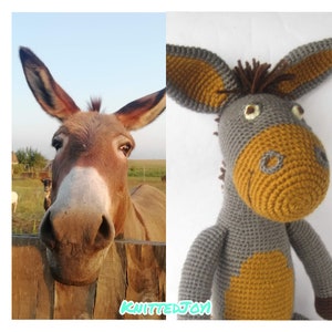animals stuffed donkey birthday decor bedroom kids decor girl gifts  boy gift idea amigurumi toy Donkey farm animal plush animal donkey toy
