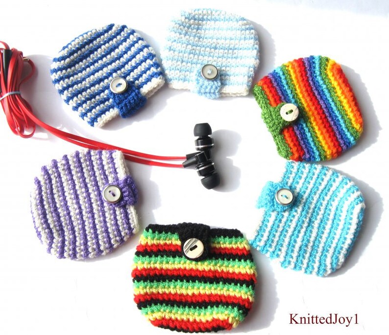 Case for headphone rainbow Cover crochet case rainbow Etsy