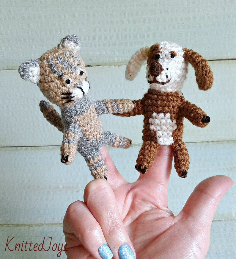 Crochet finger puppets crochet neutral animals Finger puppets Etsy