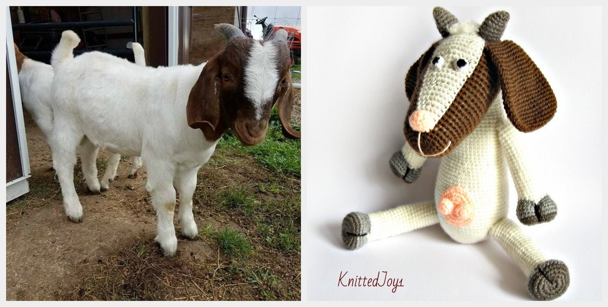 large stuffed animal goat