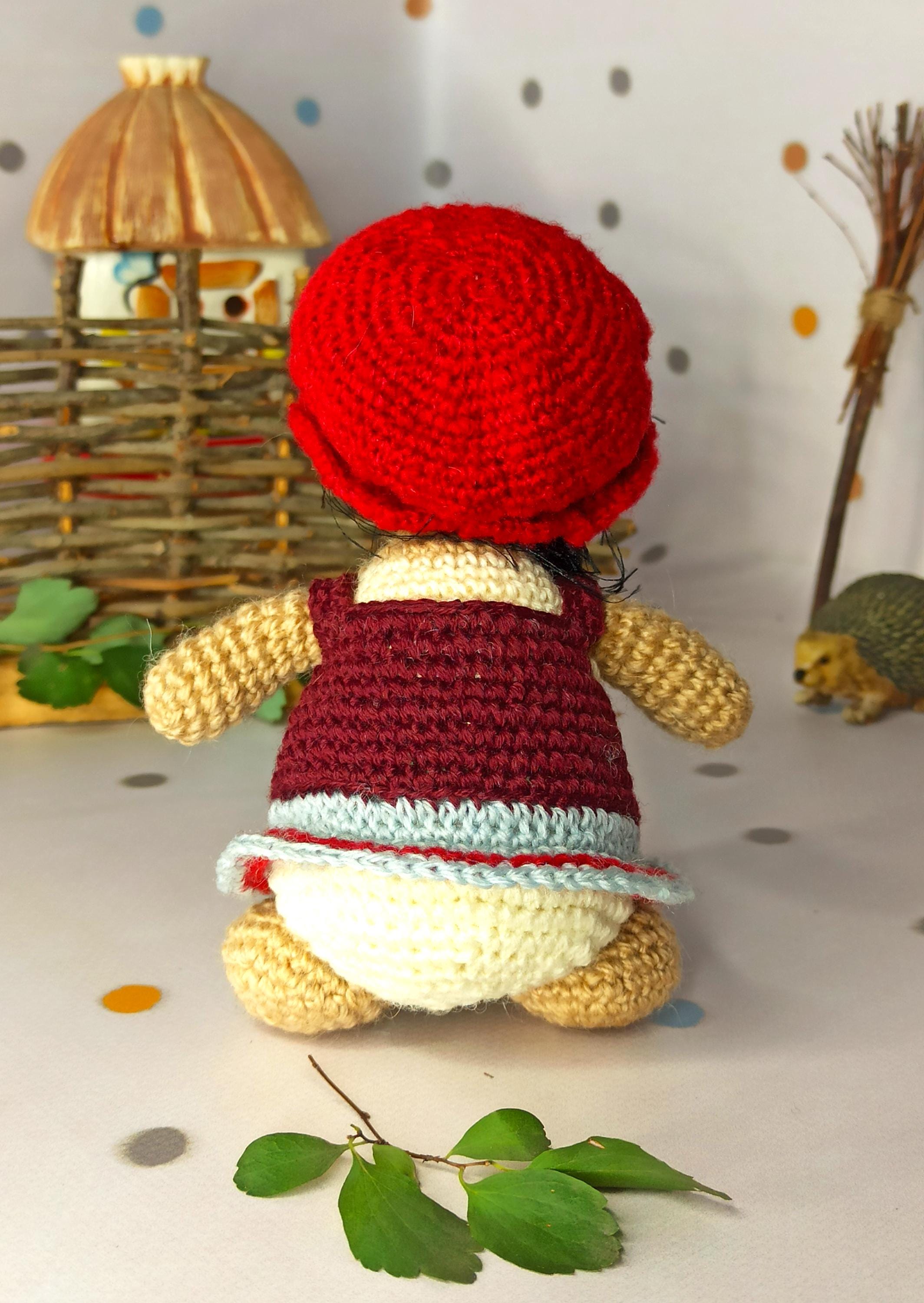 赤い帽子をかぶったかぎ針編み人形、あみぐるみぬいぐるみ - Etsy 日本