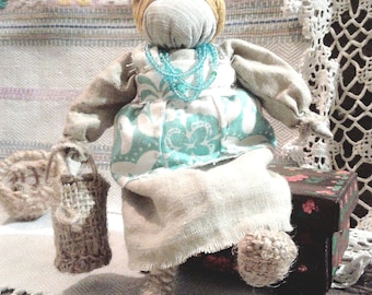 Handmade Motanka Rag Doll: Primitive Folk Decor, Eco Toy (6")