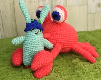Conjunto de juguetes de cangrejo y conejo de arándanos - Mascota de viaje pequeña